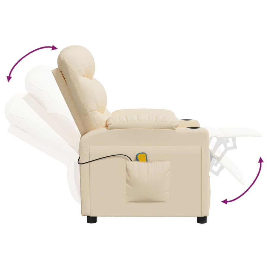 Massagestoel stof crèmekleurig
