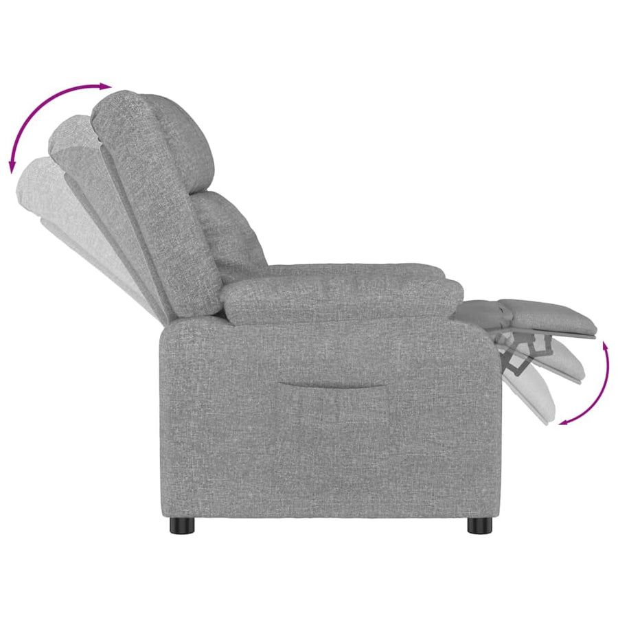 Fauteuil Verstelbaar Stof Lichtgrijs