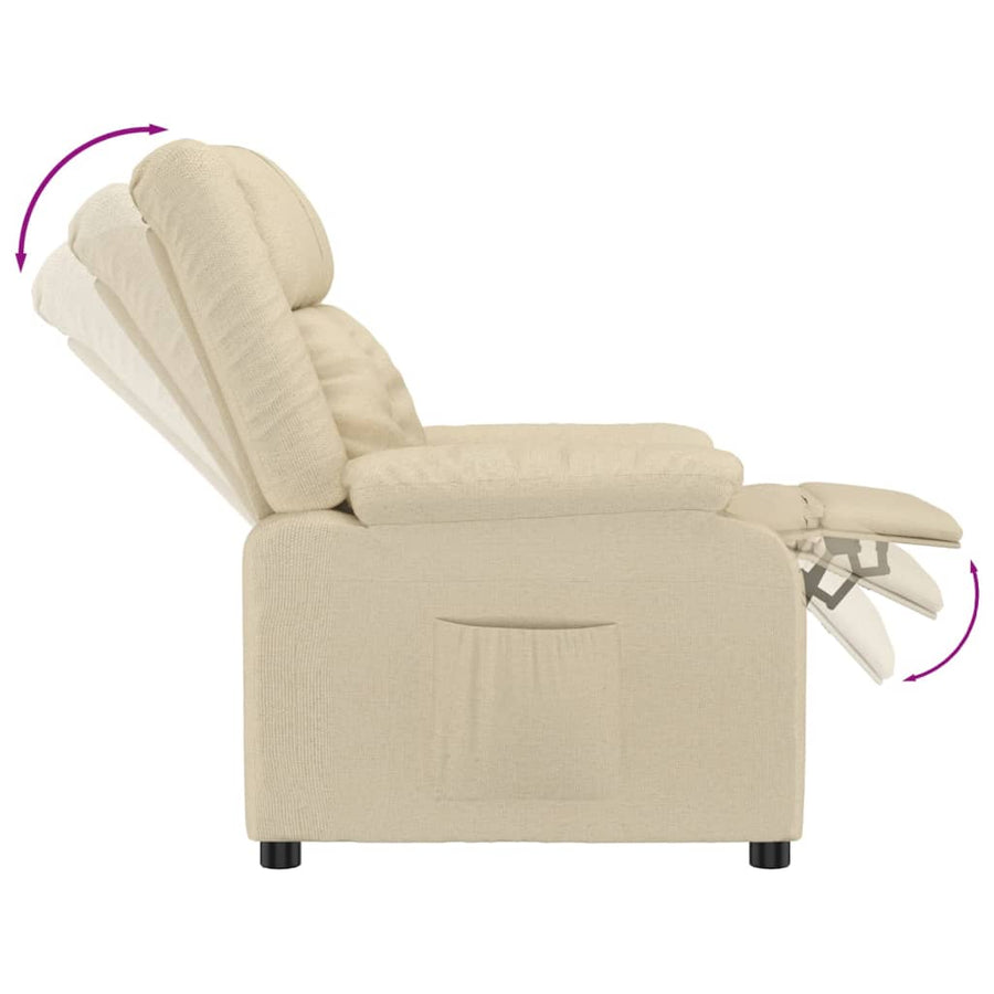 Fauteuil Verstelbaar Stof Crèmekleurig