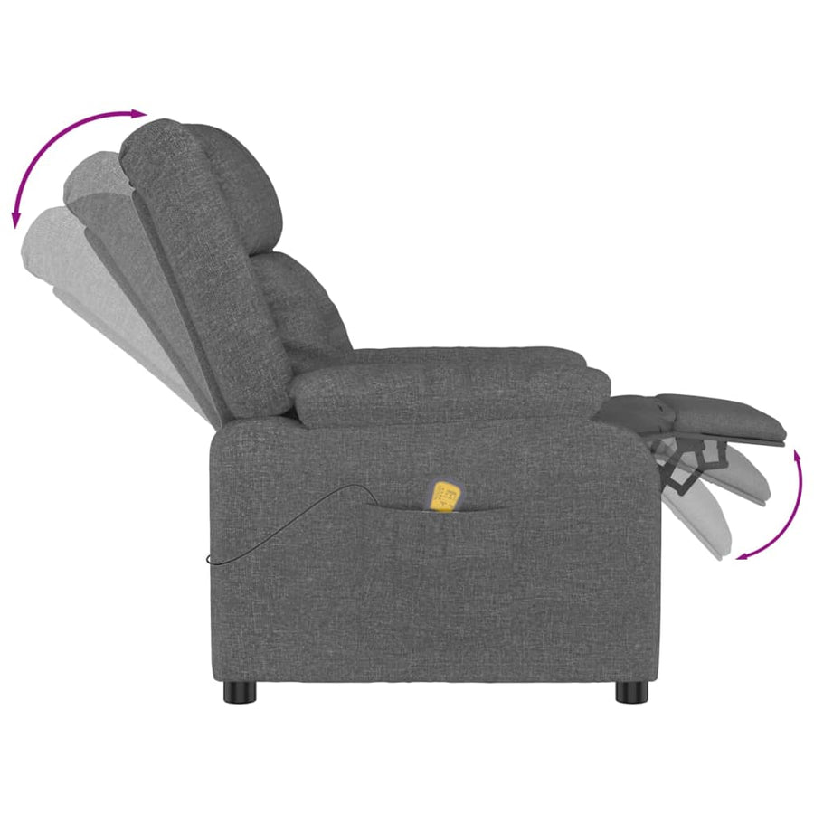 Massagestoel Stof Donkergrijs