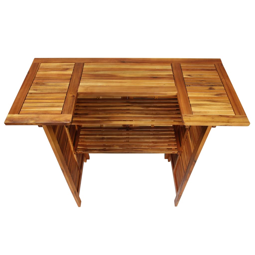-Delige Tuinbarset Massief Acaciahout 3 Barstoelen met rugleuning