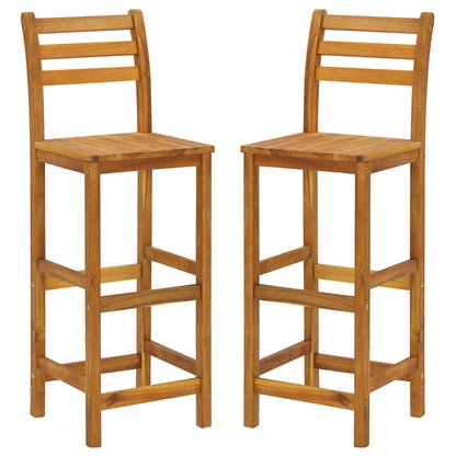 -Delige Tuinbarset Massief Acaciahout 3 Barstoelen met rugleuning