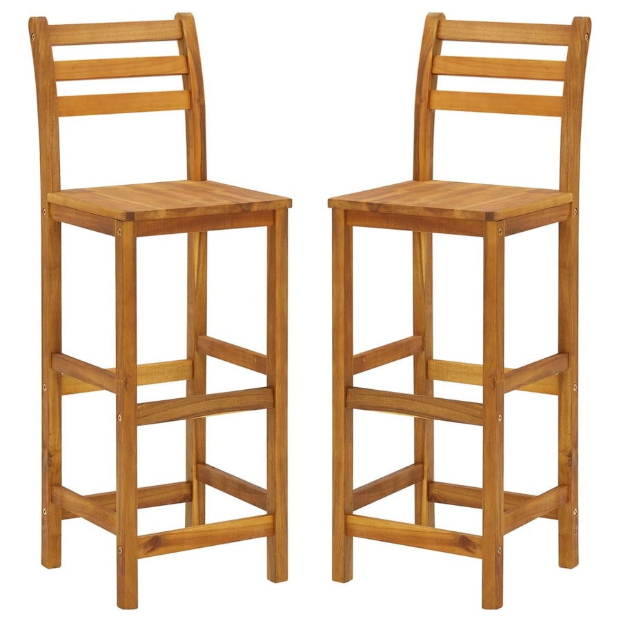 -Delige Tuinbarset Massief Acaciahout 3 Barstoelen met rugleuning