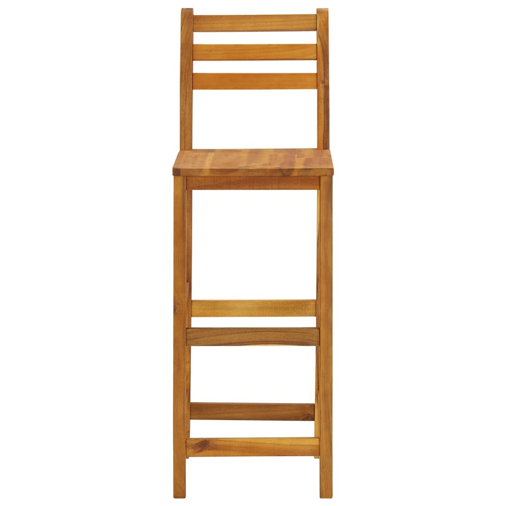 -Delige Tuinbarset Massief Acaciahout 3 Barstoelen met rugleuning
