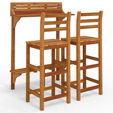 -Delige Balkonbarset Massief Acaciahout Barstoelen met rugleuning