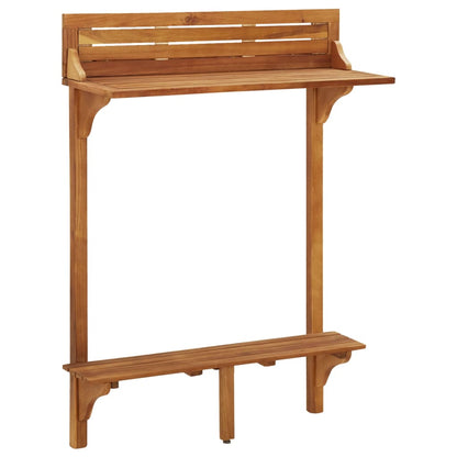 -Delige Balkonbarset Massief Acaciahout Barstoelen met rugleuning