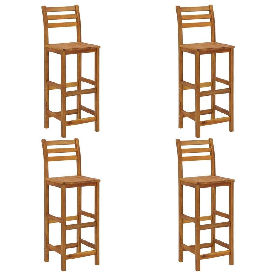 5-Delige Tuinbarset Massief Acaciahout Barstoelen met rugleuning