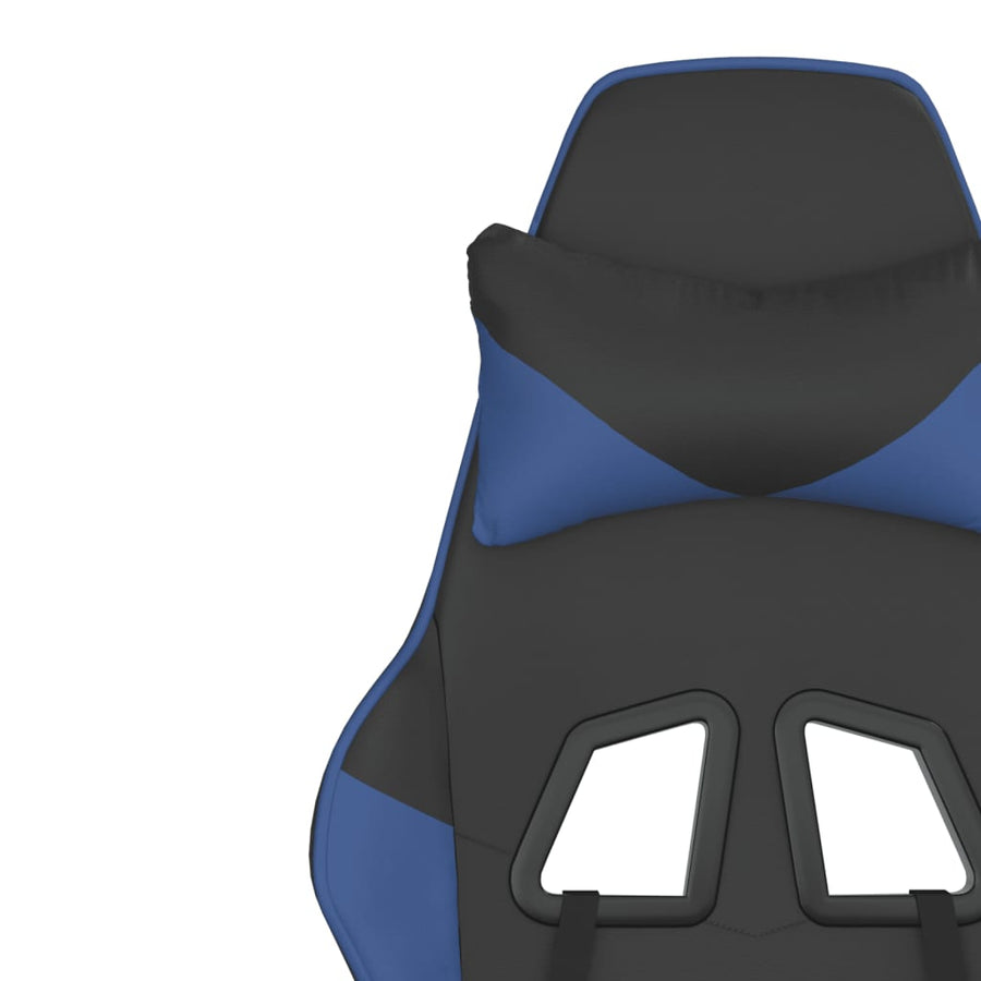 Massage gamestoel kunstleer zwart en blauw Zwart en blauw Zonder voetensteun