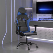 Gamestoel kunstleer zwart blauw massage