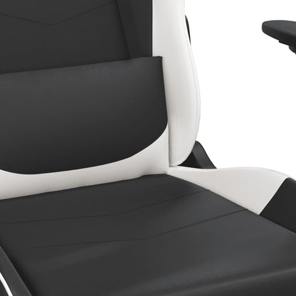 Massage gamestoel kunstleer zwart en wit 1 Zwart en wit