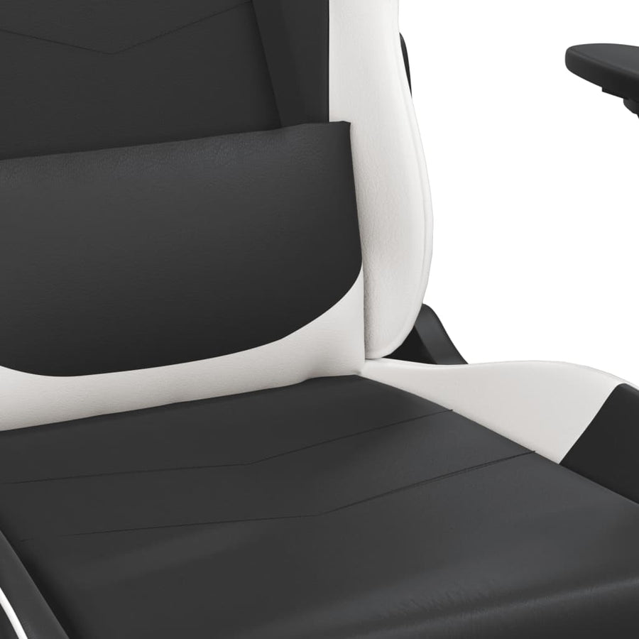 Massage gamestoel kunstleer zwart en wit 1 Zwart en wit