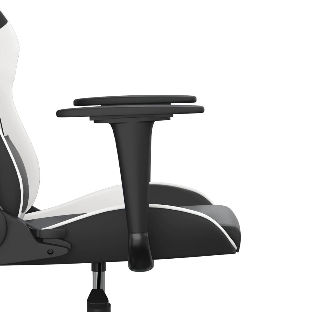 Massage gamestoel kunstleer zwart en wit 1 Zwart en wit