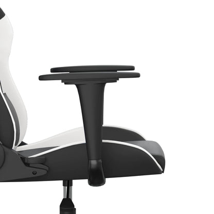 Massage gamestoel kunstleer zwart en wit 1 Zwart en wit