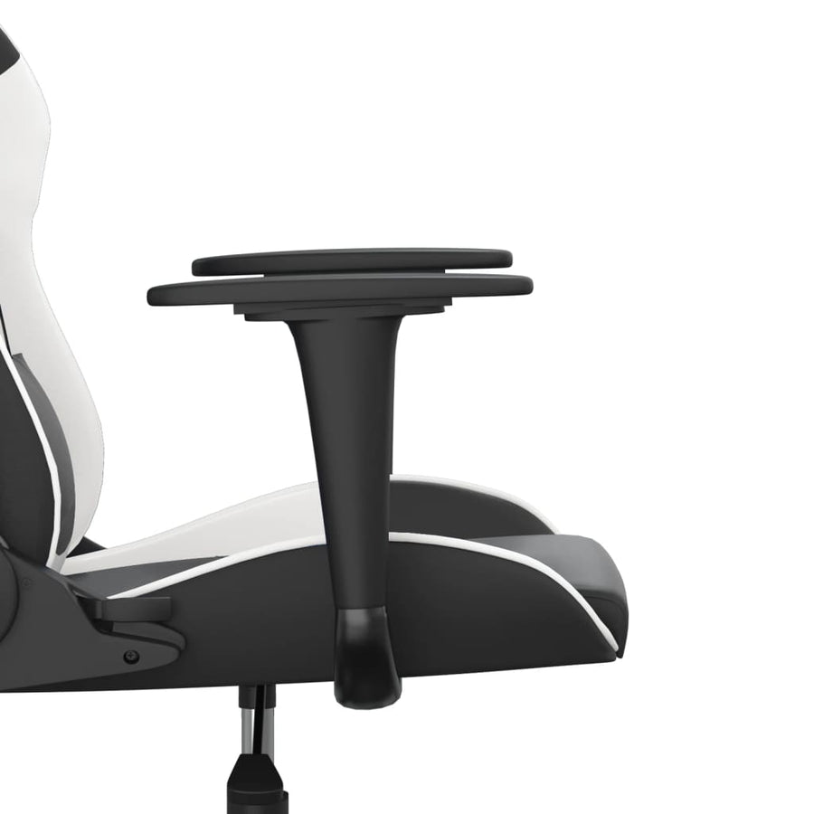 Massage gamestoel kunstleer zwart en wit 1 Zwart en wit