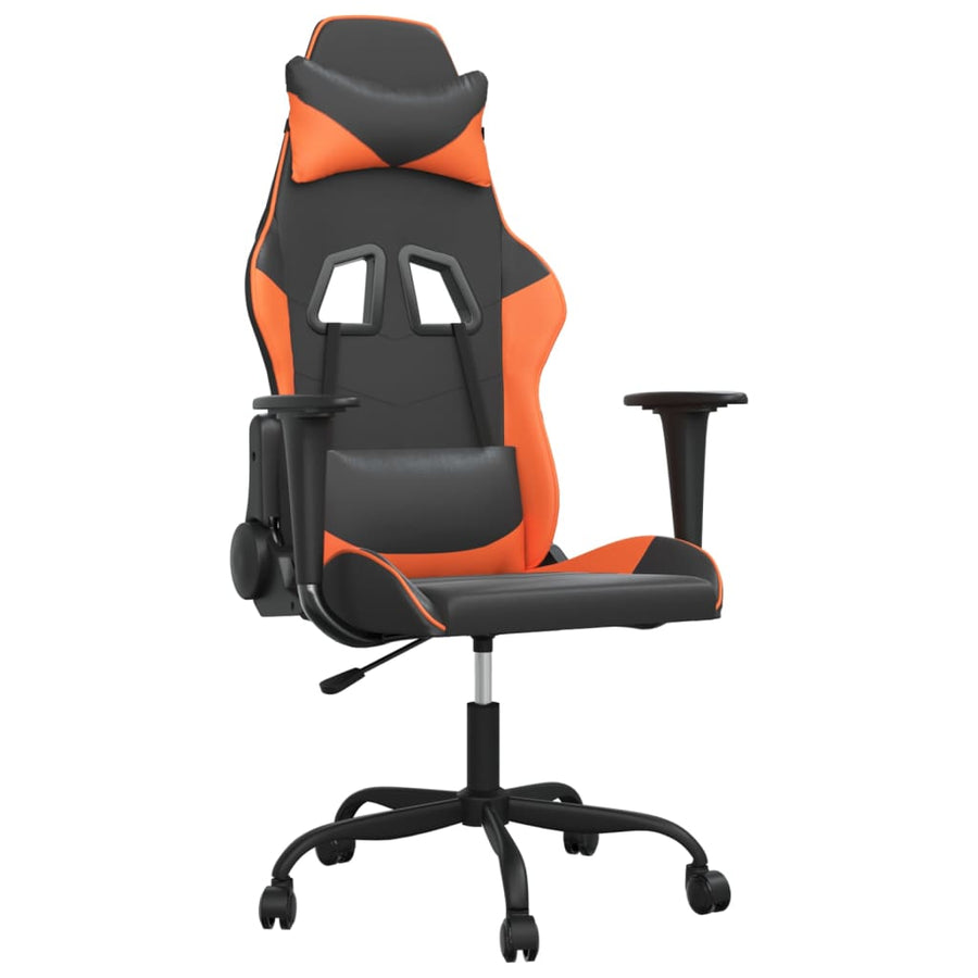 Massage gamestoel kunstleer zwart en oranje 1 Zwart en oranje