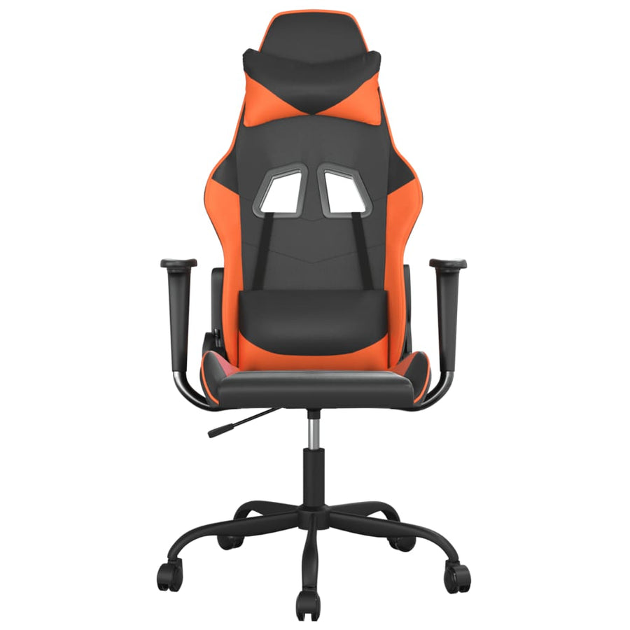 Massage gamestoel kunstleer zwart en oranje 1 Zwart en oranje