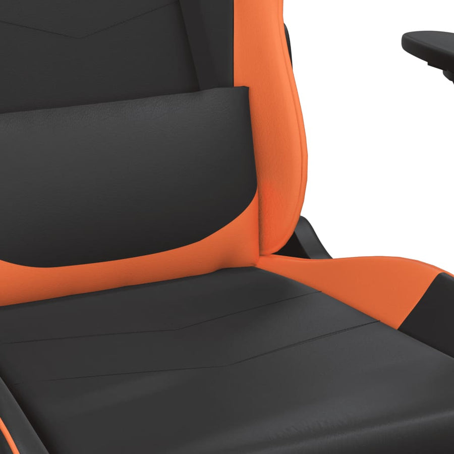 Massage gamestoel kunstleer zwart en oranje 1 Zwart en oranje