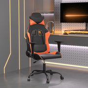 Gamestoel massage kunstleer zwart oranje 66,5x61x118-127,5 cm