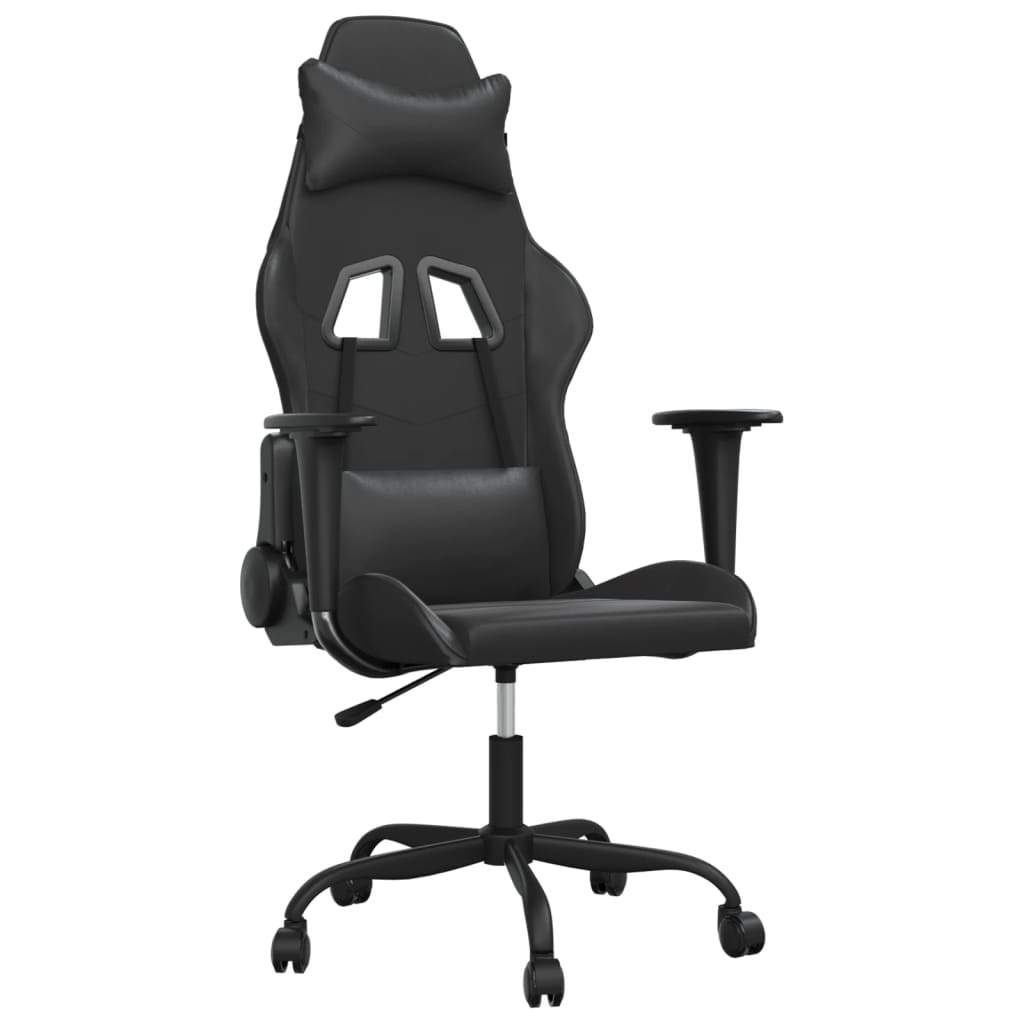 Massage gamestoel kunstleer zwart 1 Zwart