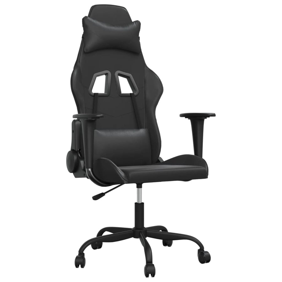 Massage gamestoel kunstleer zwart 1 Zwart