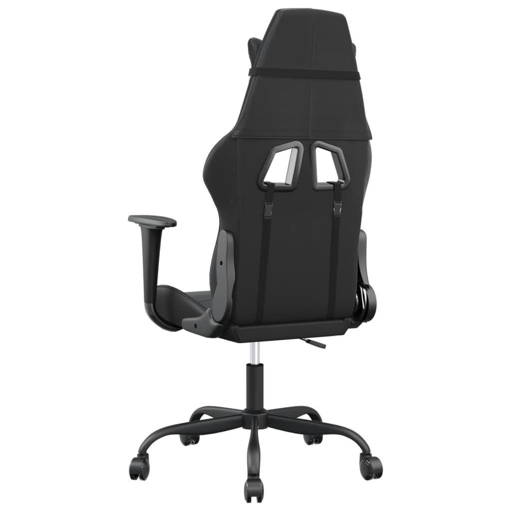Massage gamestoel kunstleer zwart 1 Zwart