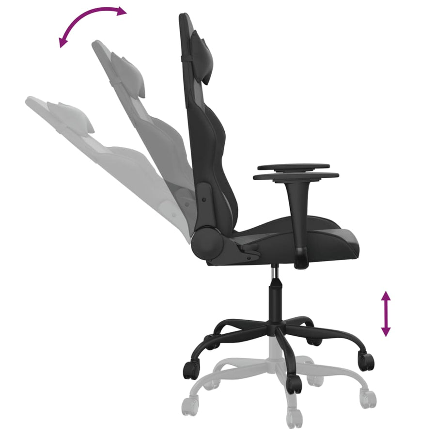 Massage gamestoel kunstleer zwart 1 Zwart