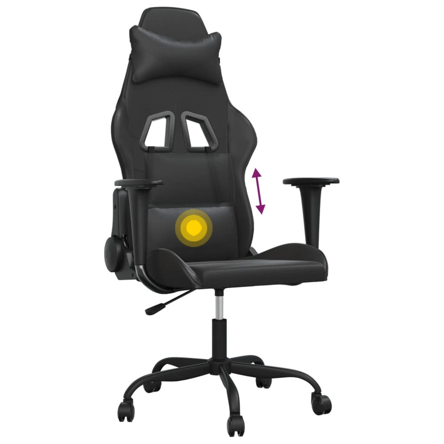 Massage gamestoel kunstleer zwart 1 Zwart