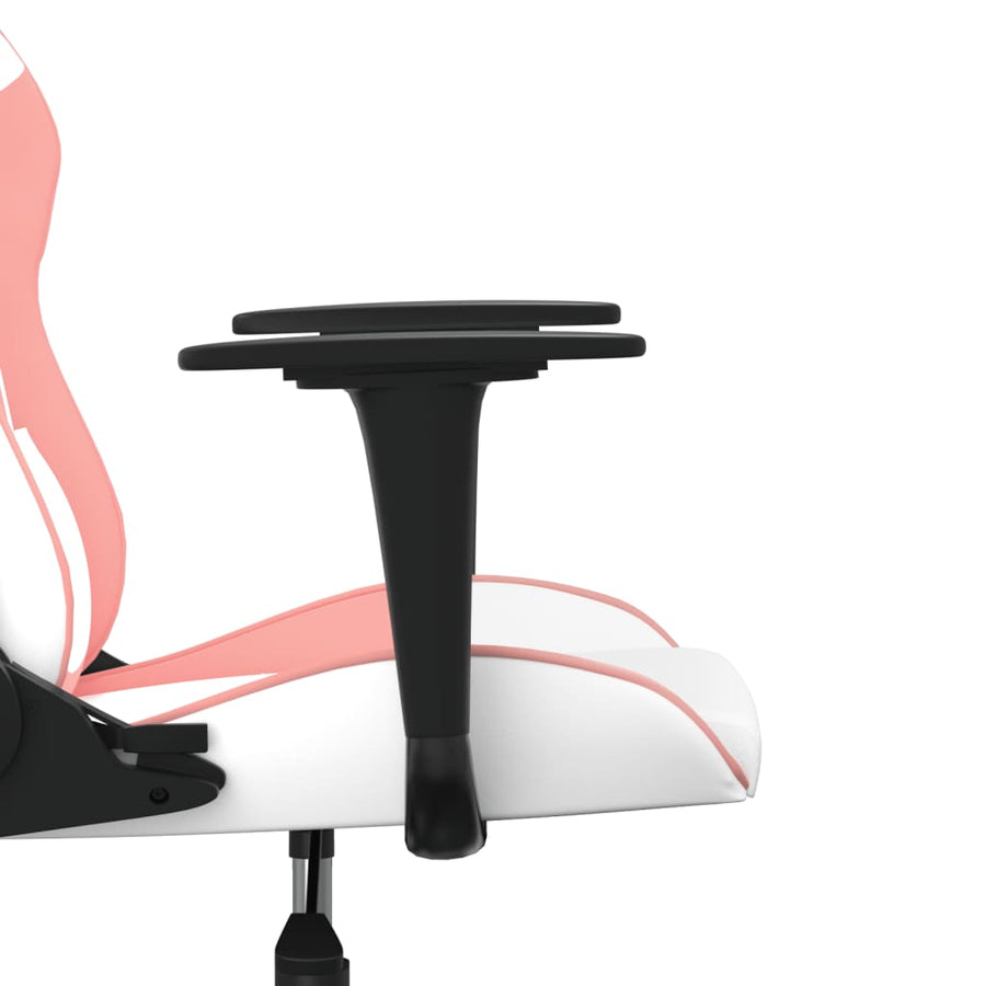 Massage gamestoel kunstleer wit en roze Wit en roze Zonder voetensteun
