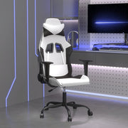 Gamestoel kunstleer wit zwart massage