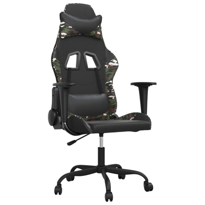 Massage gamestoel kunstleer zwart en camouflage 1 Zwart en camouflage