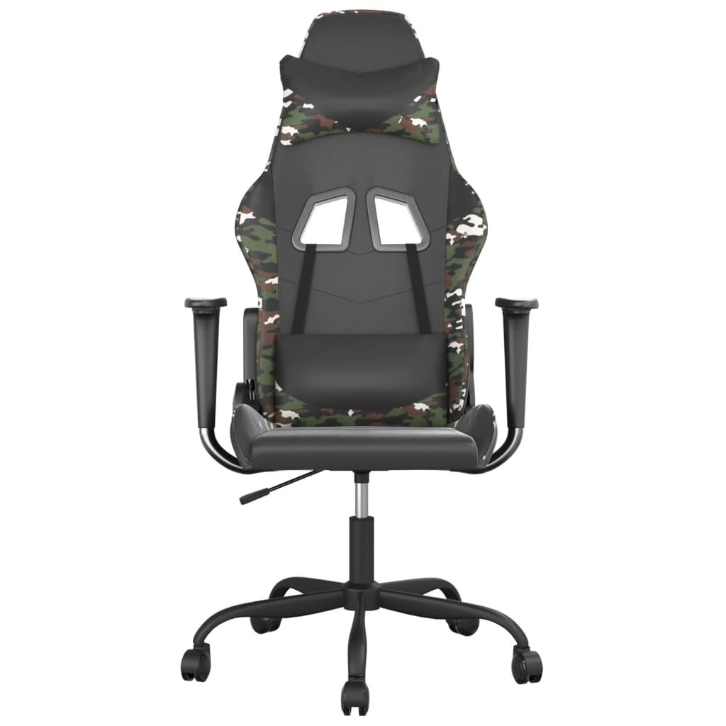Massage gamestoel kunstleer zwart en camouflage 1 Zwart en camouflage