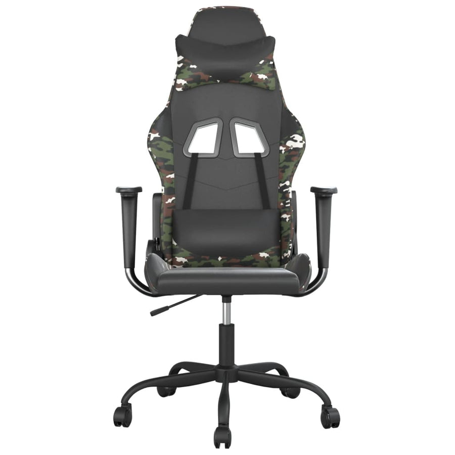 Massage gamestoel kunstleer zwart en camouflage 1 Zwart en camouflage