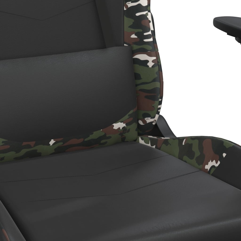 Massage gamestoel kunstleer zwart en camouflage 1 Zwart en camouflage