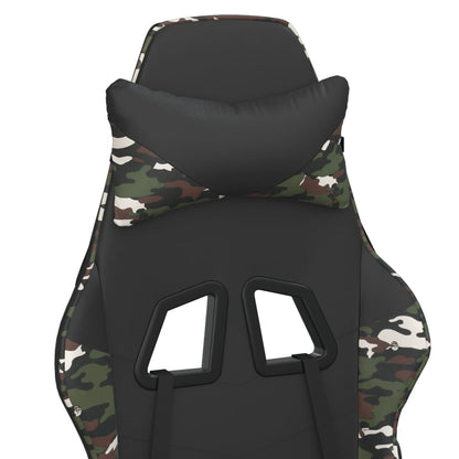 Massage gamestoel kunstleer zwart en camouflage 1 Zwart en camouflage