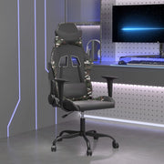 Gamestoel kunstleer zwart camouflage met massage