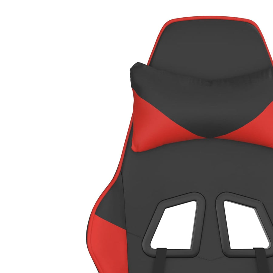 Massage Gamestoel Kunstleer Zwart en rood Met voetensteun