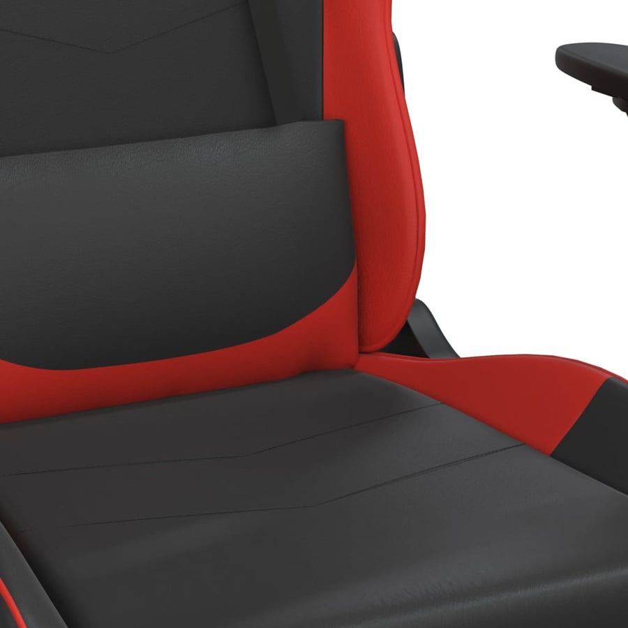 Massage Gamestoel Kunstleer Zwart en rood Met voetensteun