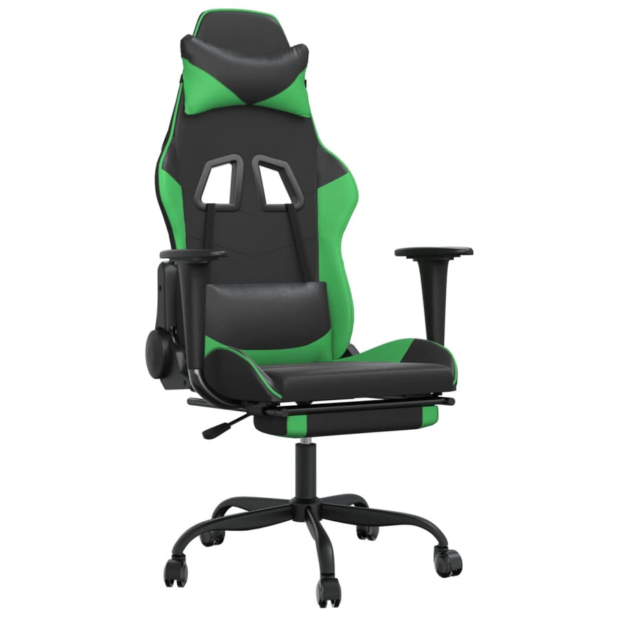 Massage Gamestoel Kunstleer Zwart en groen