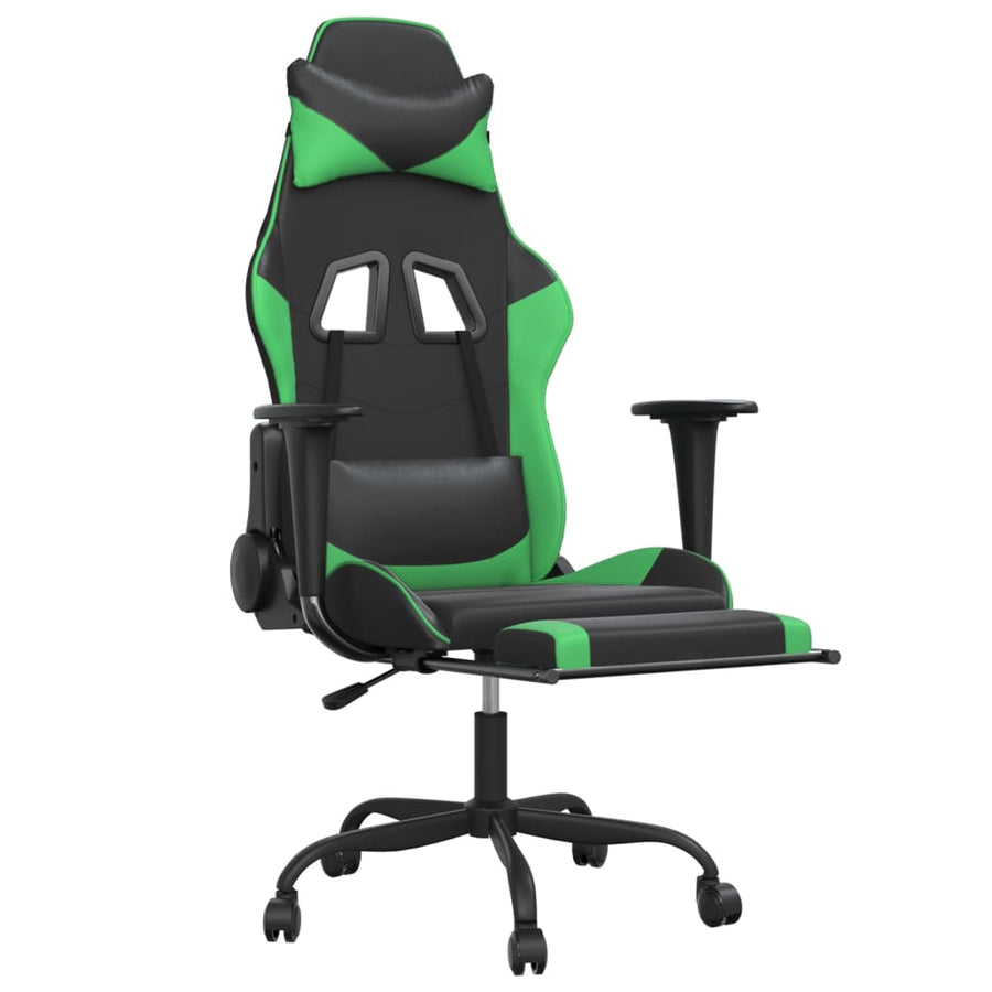 Massage Gamestoel Kunstleer Zwart en groen
