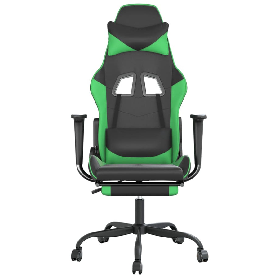 Massage Gamestoel Kunstleer Zwart en groen