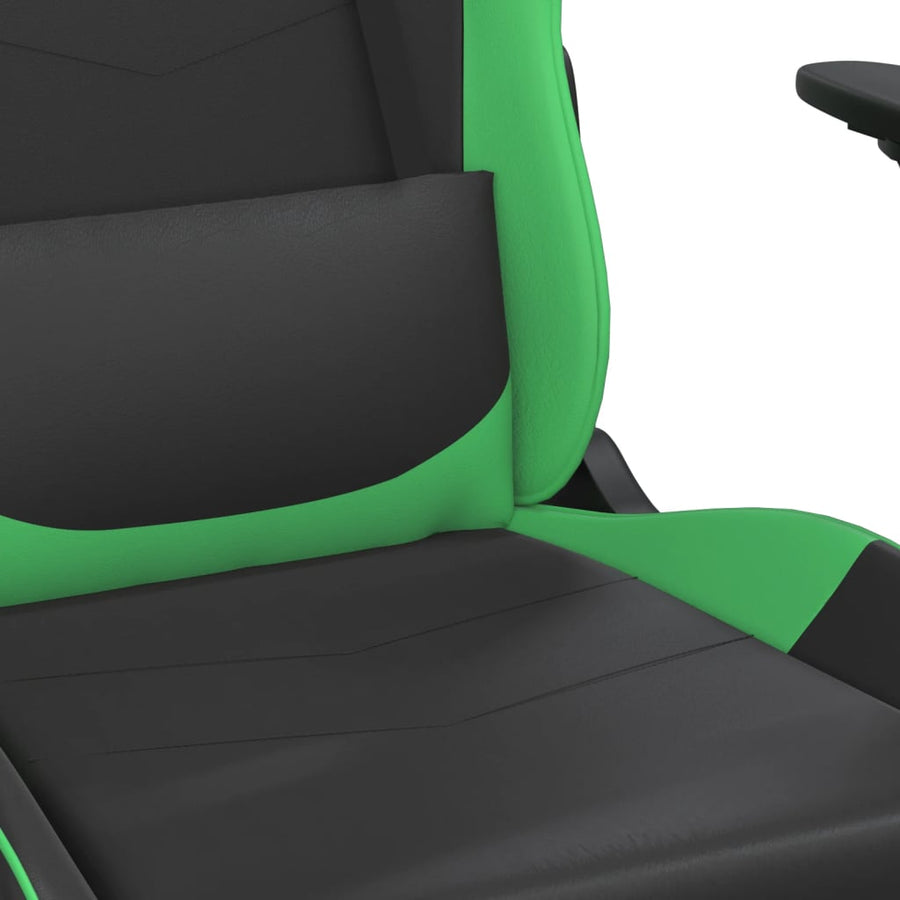 Massage Gamestoel Kunstleer Zwart en groen