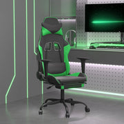 Gamestoel massage met voetensteun kunstleer zwart groen