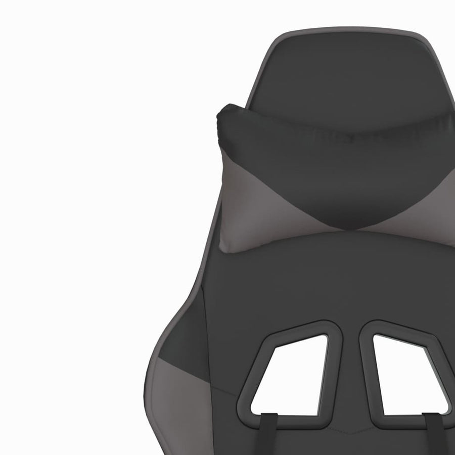 Massage Gamestoel Kunstleer Zwart en grijs Met voetensteun