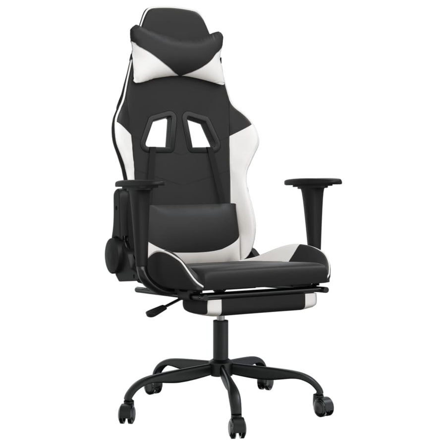 Massage Gamestoel Kunstleer & Zwart en wit