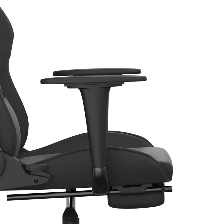Massage Gamestoel Kunstleer Zwart Met voetensteun