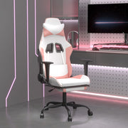 Gamestoel massage met voetensteun kunstleer zwart roze