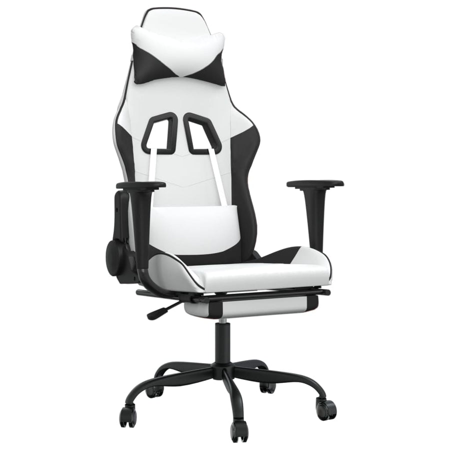 Massage Gamestoel Kunstleer En Wit en zwart