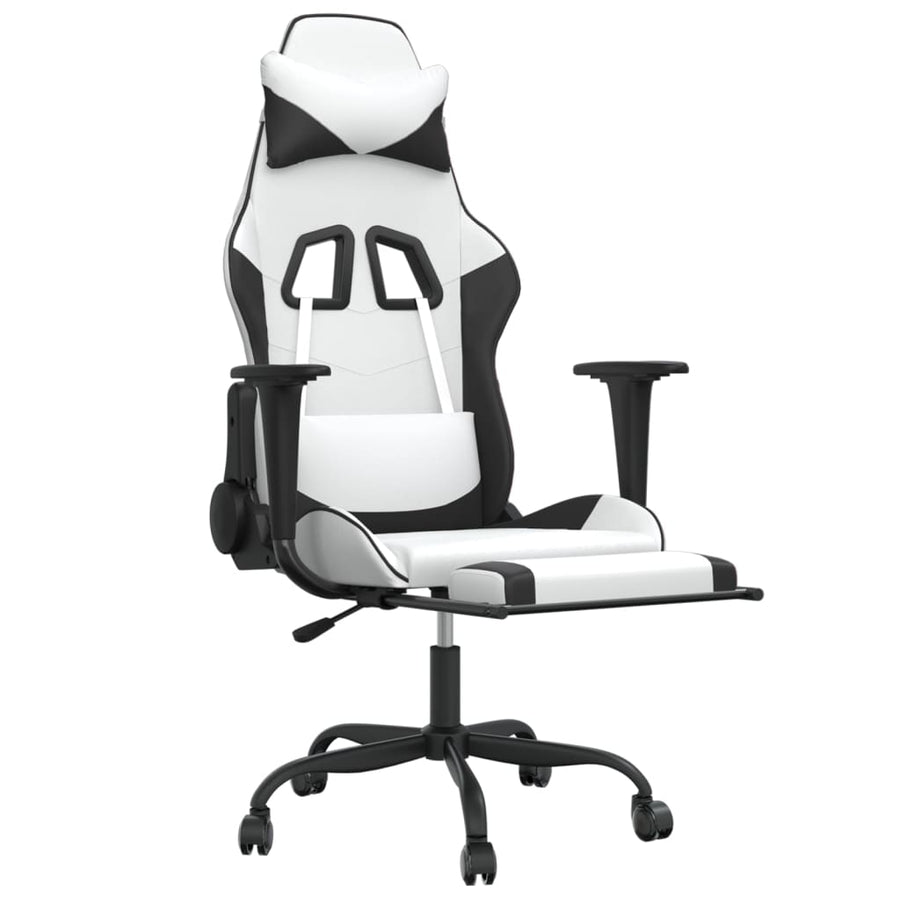 Massage Gamestoel Kunstleer En Wit en zwart