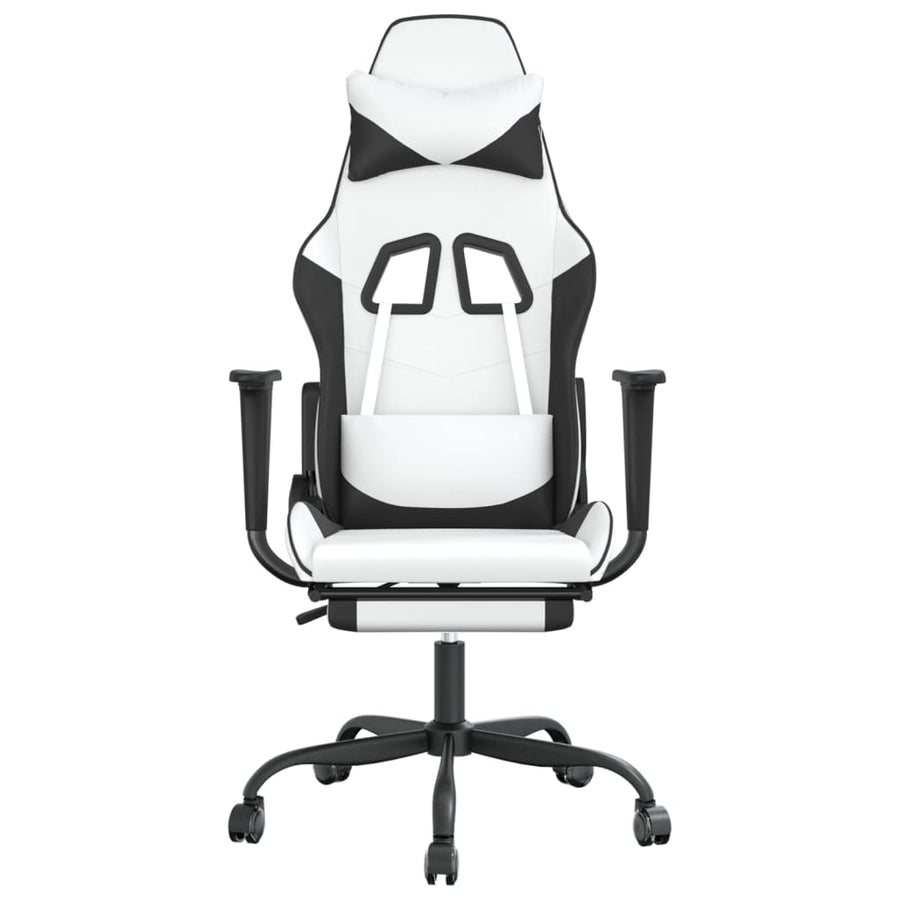 Massage Gamestoel Kunstleer En Wit en zwart