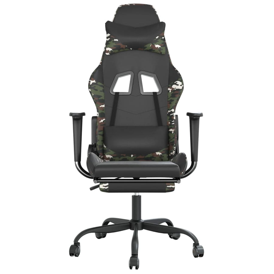 Massage Gamestoel Kunstleer & Zwart en camouflage Met voetensteun